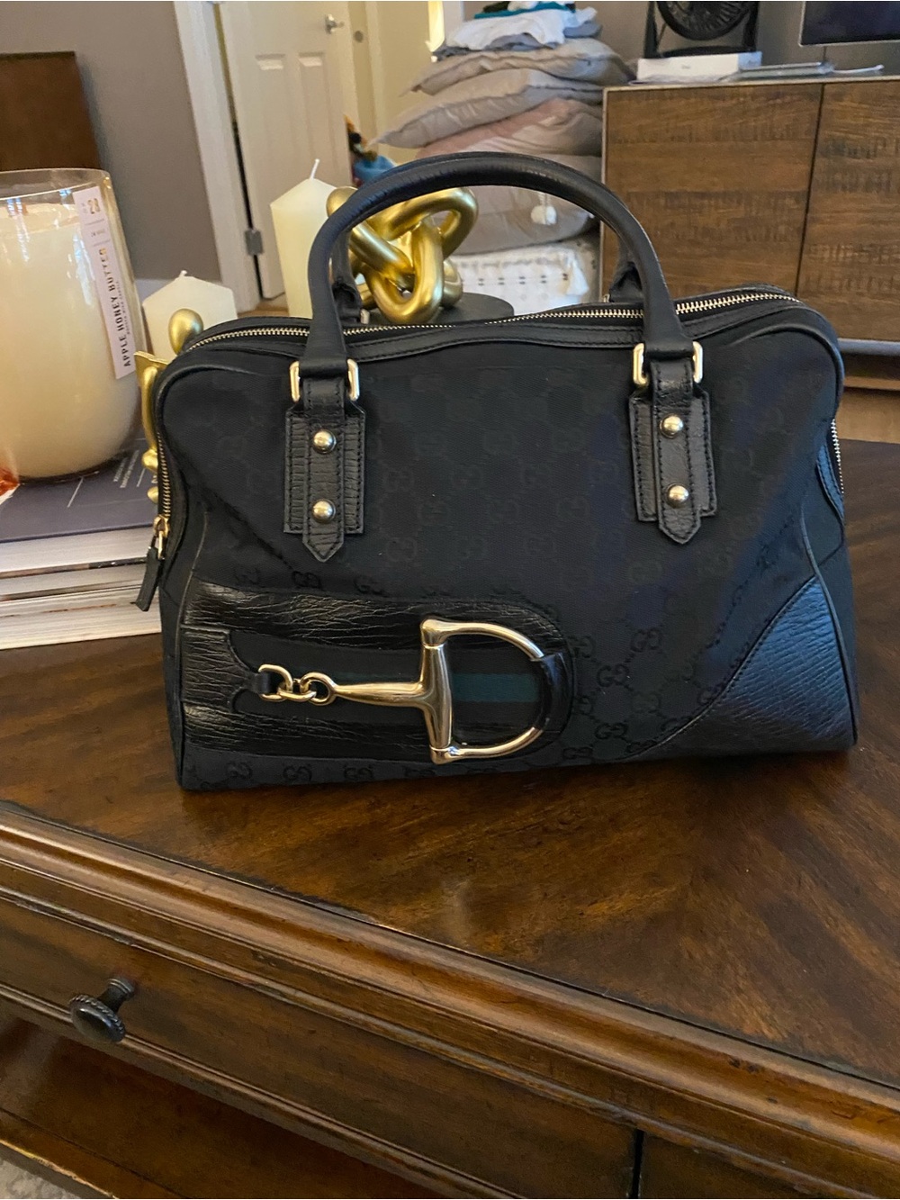 Gucci GG Canvas Horsebit Boston Bag | Vintage Tom Ford Era | Western Luxe